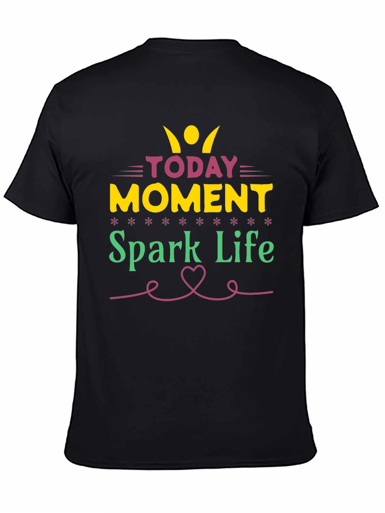Camiseta Negra con Diseño Motivacional Spark Life