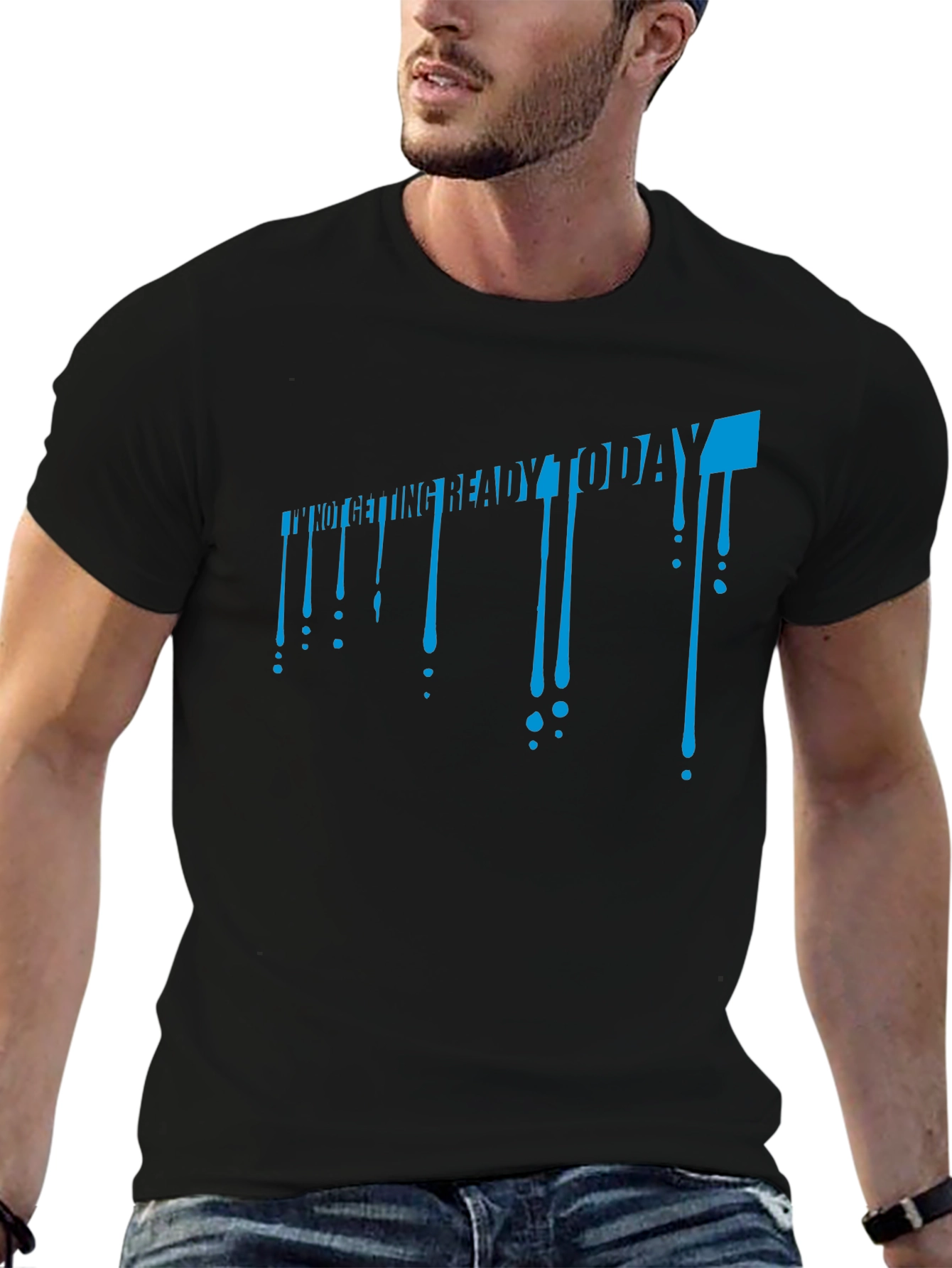 Camiseta Negra con Diseño Hoy No Me Preparo