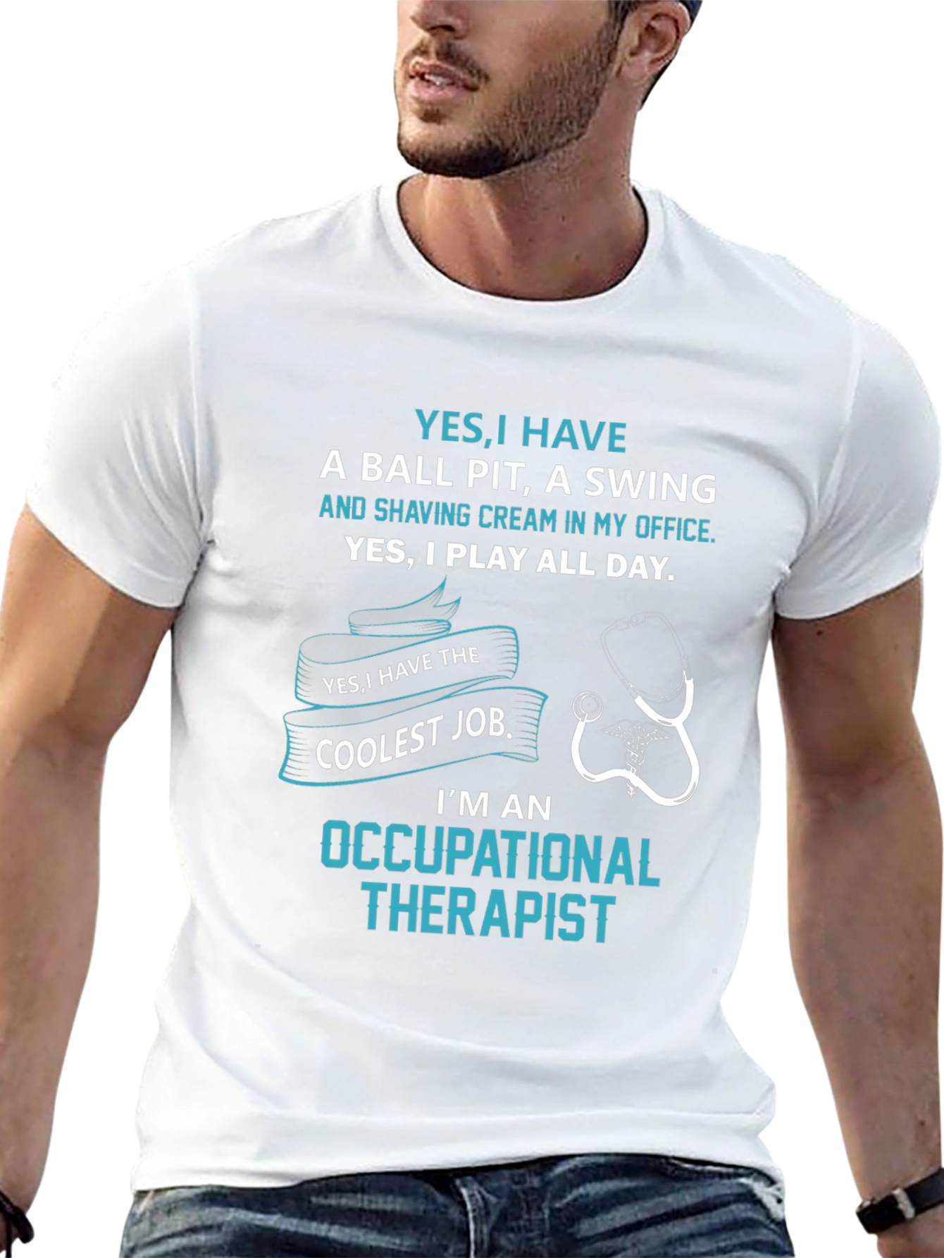 Camiseta Negra de Terapeuta Ocupacional Divertida