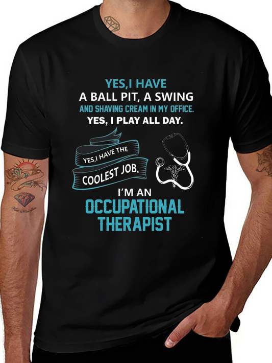 Camiseta Negra de Terapeuta Ocupacional Divertida