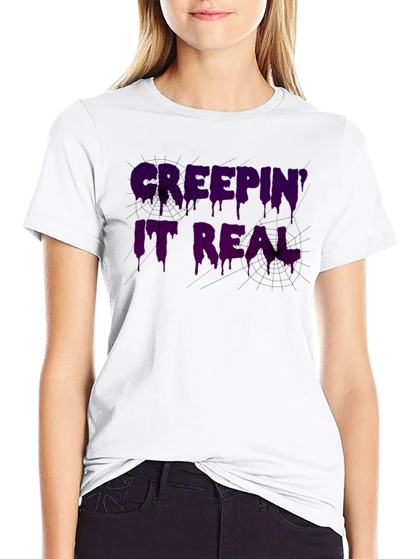 Camiseta Negra Keepin It Real Halloween