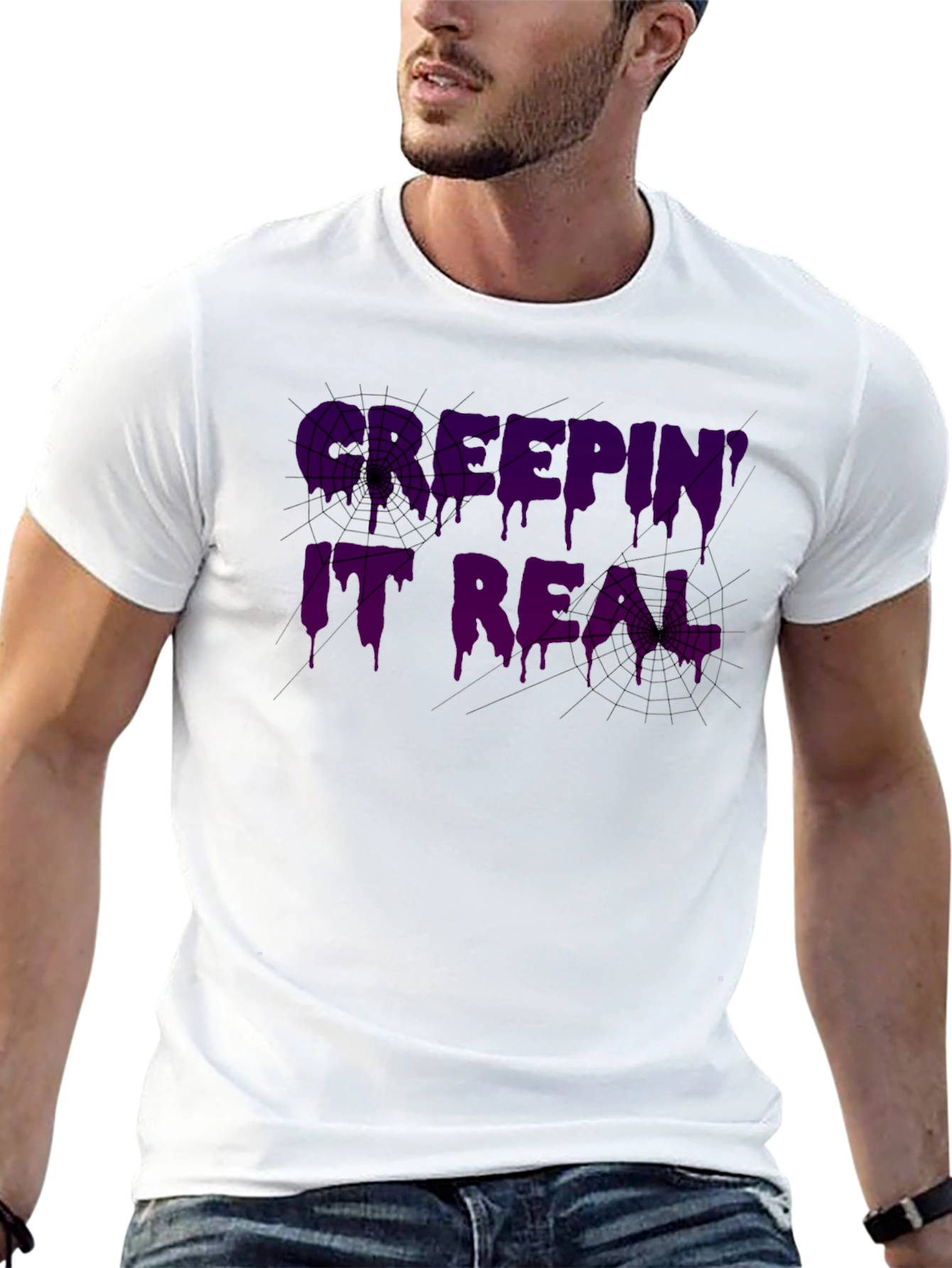 Camiseta Negra Keepin It Real Halloween