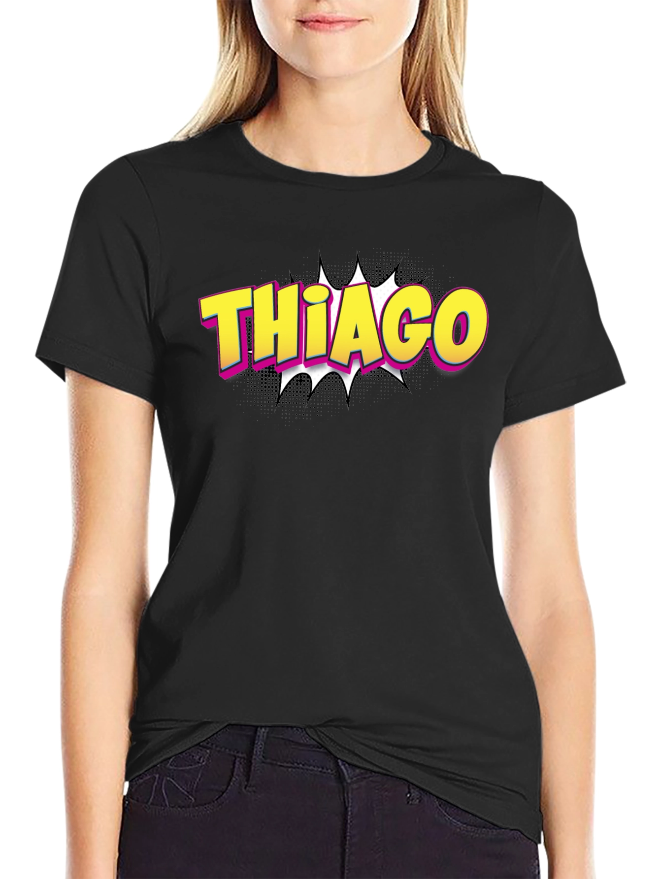 Camiseta Negra Thiago Estilo Cómic