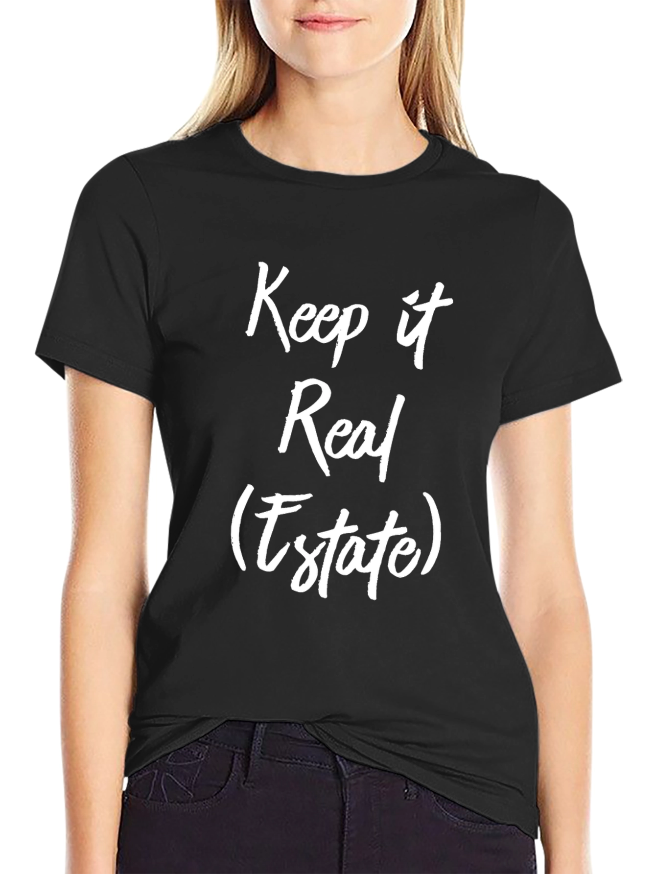 Camiseta Negra: Keep it Real (Estate)