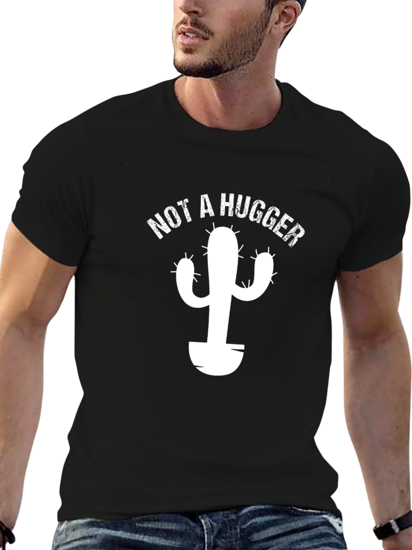 Camiseta Negra Cactus - No Soy Abrazador
