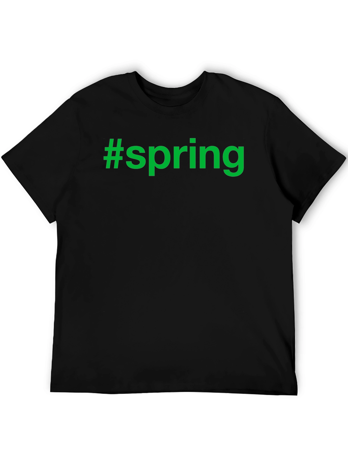 Camiseta Negra #spring Moda Casual Hombre