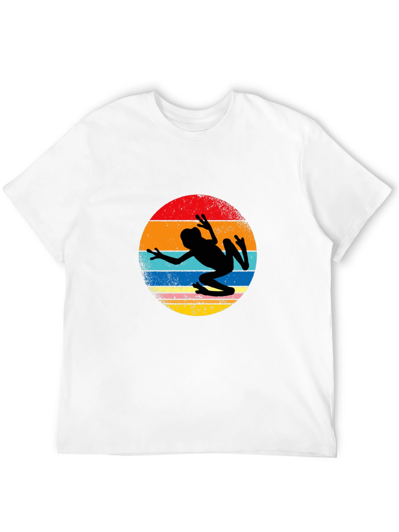Camiseta Negra con Diseño Retro de Rana