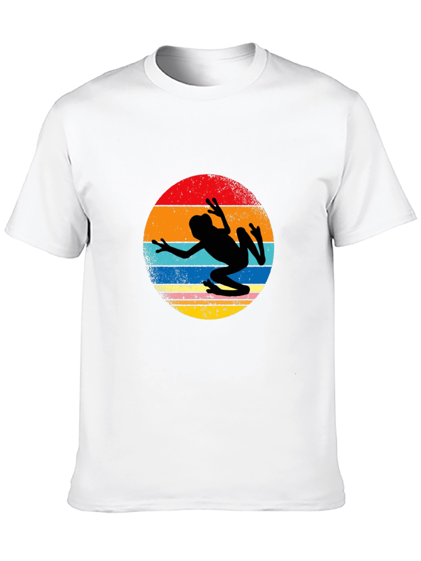 Camiseta Negra con Diseño Retro de Rana