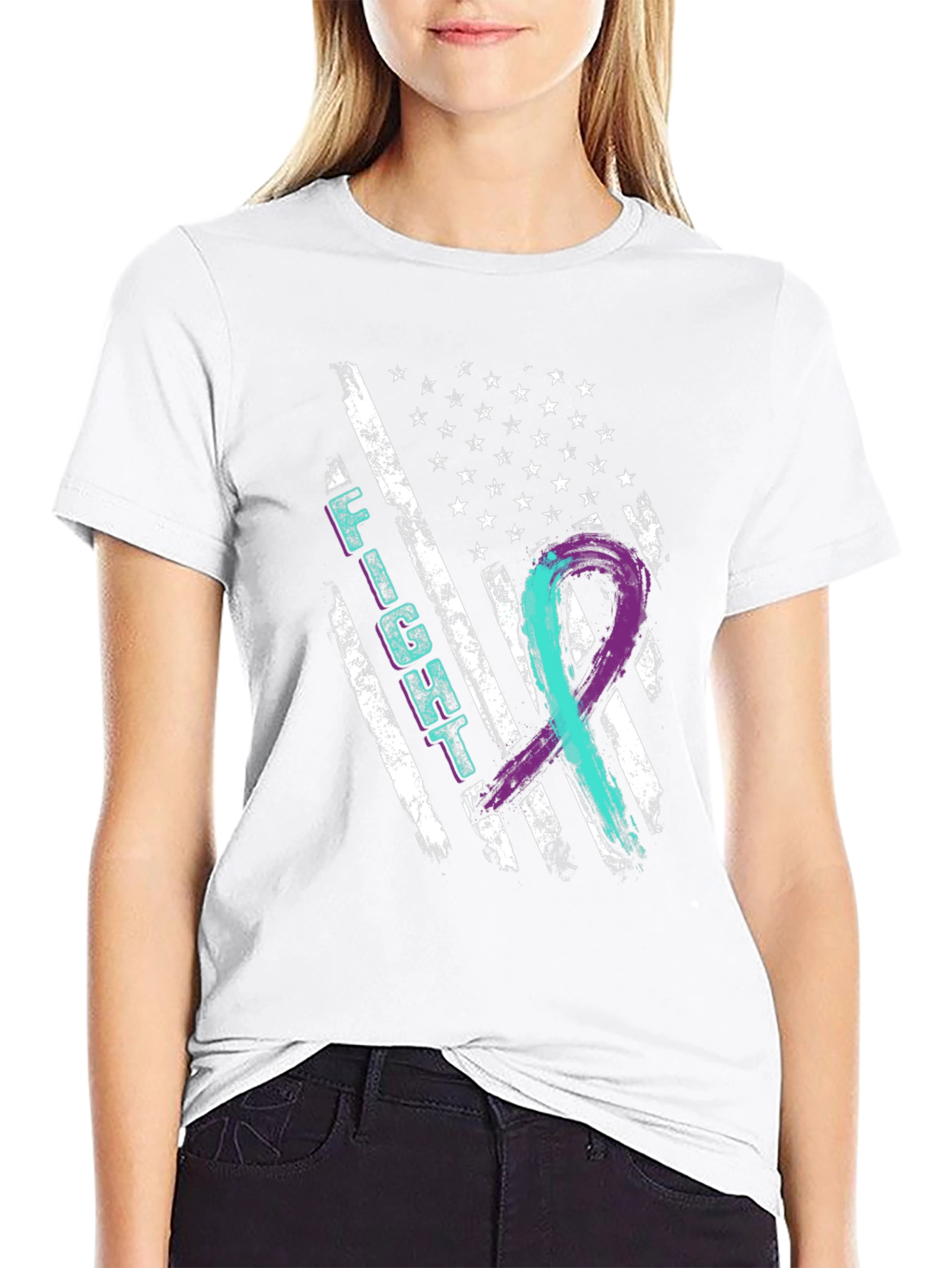 Camiseta Lucha Cinta Conciencia Salud Mental EE. UU.
