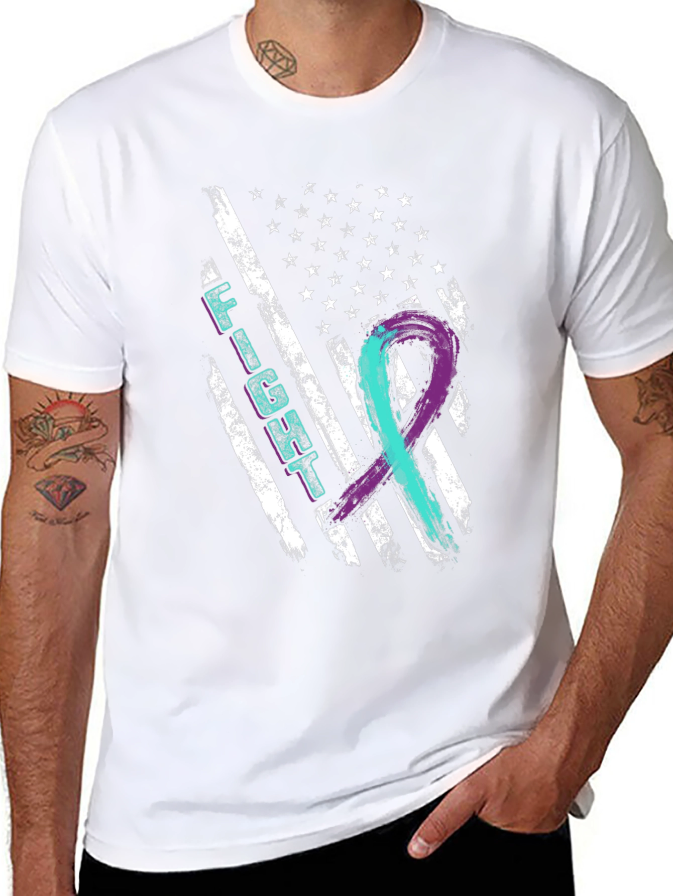 Camiseta Lucha Cinta Conciencia Salud Mental EE. UU.