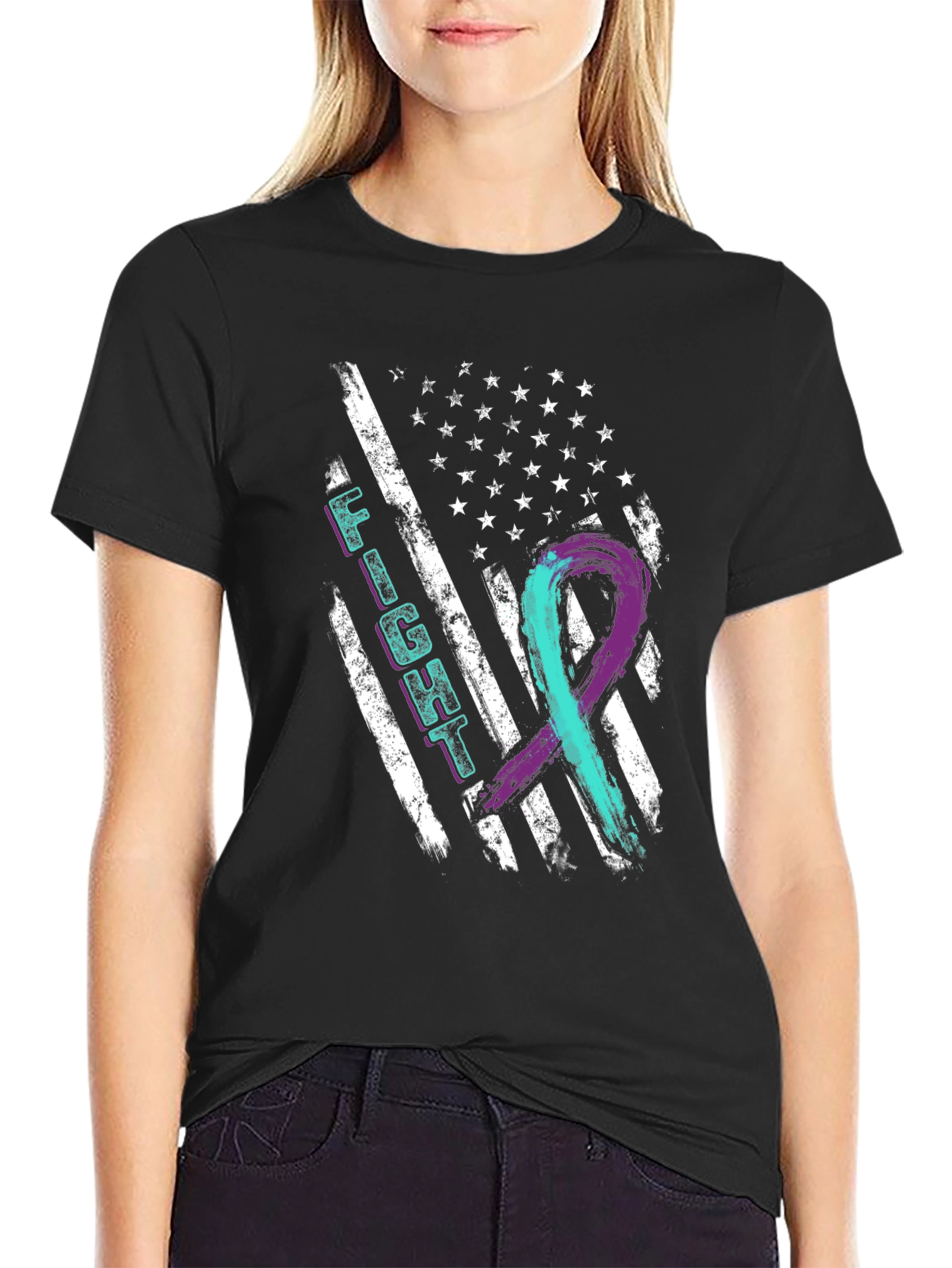 Camiseta Lucha Cinta Conciencia Salud Mental EE. UU.