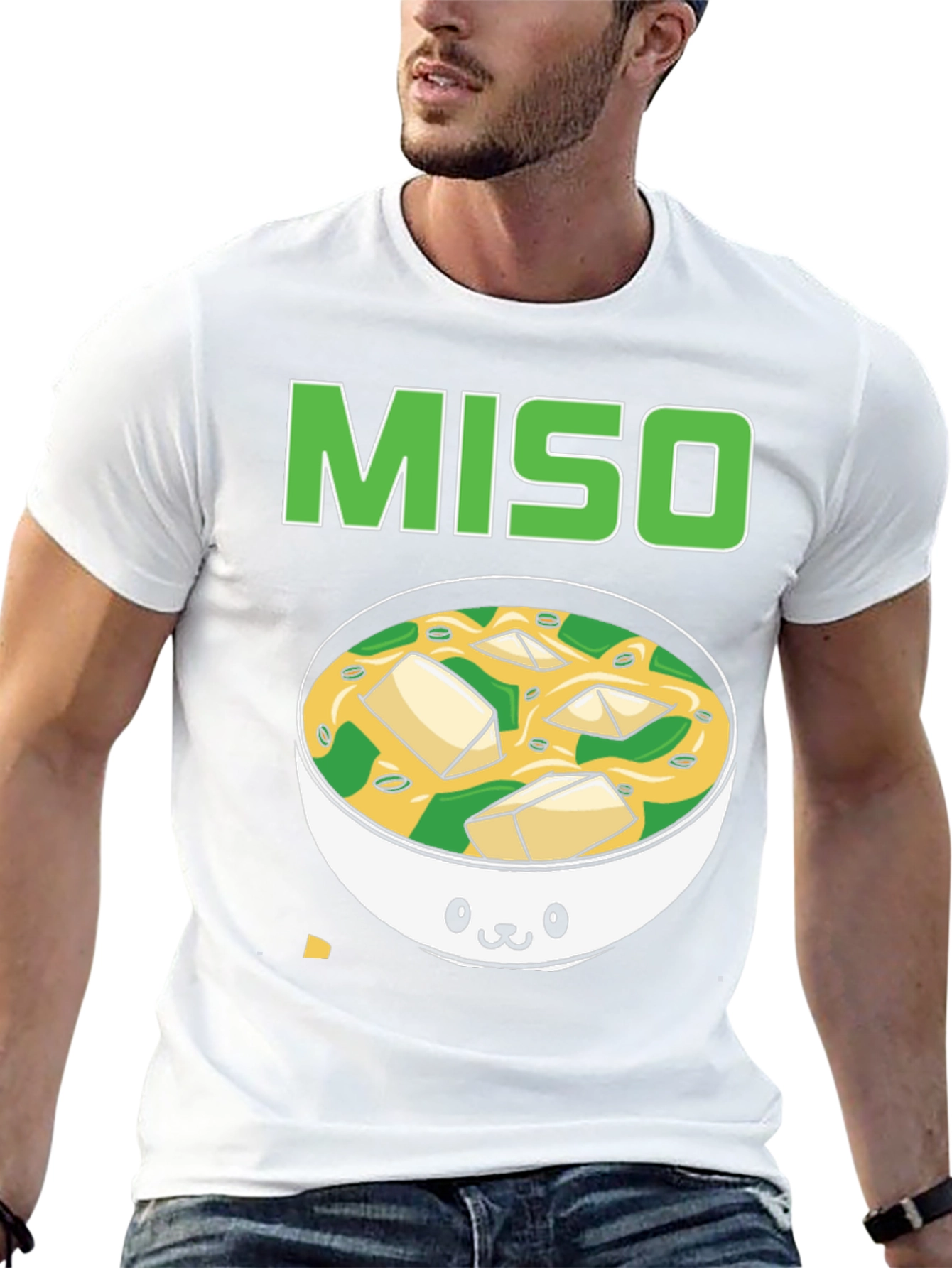 Camiseta Negra Miso con Diseño de Sopa