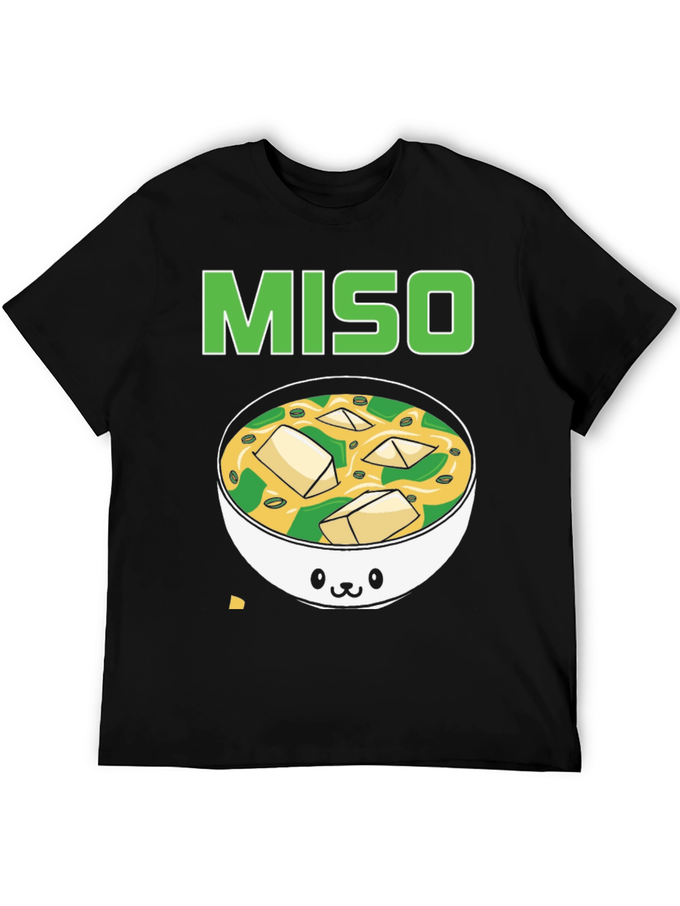 Camiseta Negra Miso con Diseño de Sopa