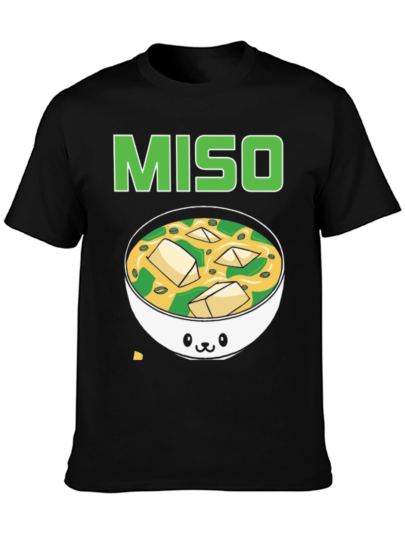 Camiseta Negra Miso con Diseño de Sopa
