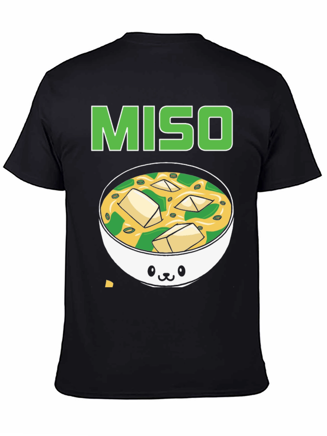 Camiseta Negra Miso con Diseño de Sopa