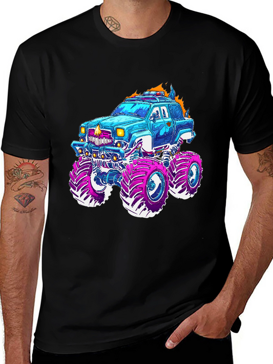 Camiseta Negra con Diseño de Camioneta Monstruo