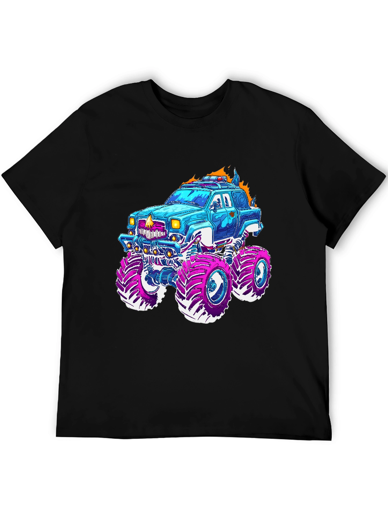 Camiseta Negra con Diseño de Camioneta Monstruo