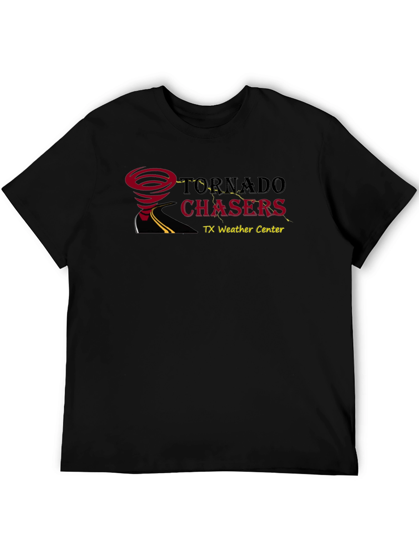 Camiseta Negra Tornado Chasers TX Weather Center