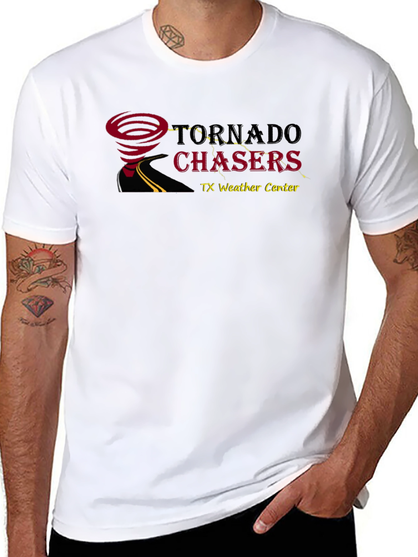 Camiseta Negra Tornado Chasers TX Weather Center