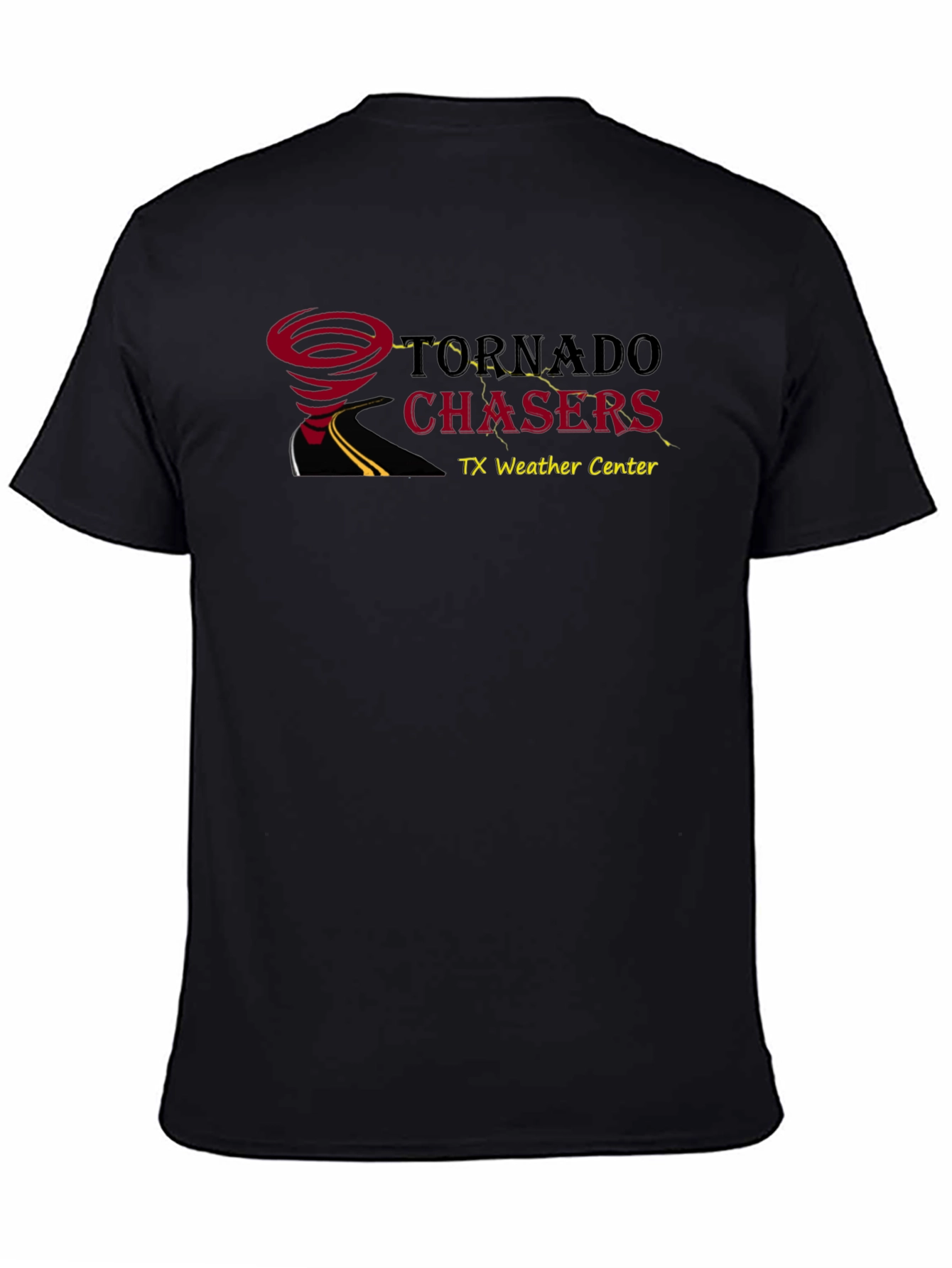 Camiseta Negra Tornado Chasers TX Weather Center