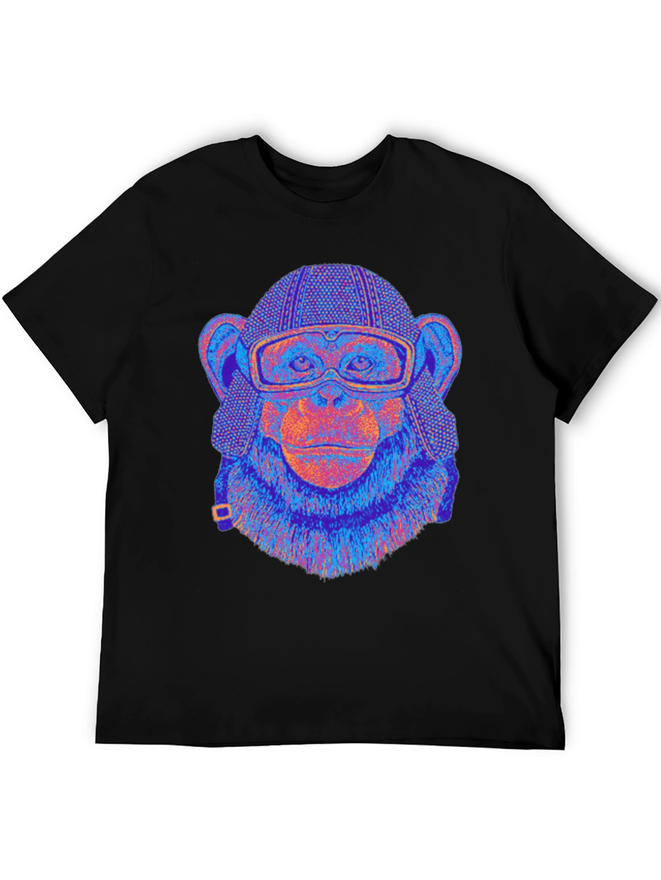 Camiseta Negra con Mono Aviador Psicodélico
