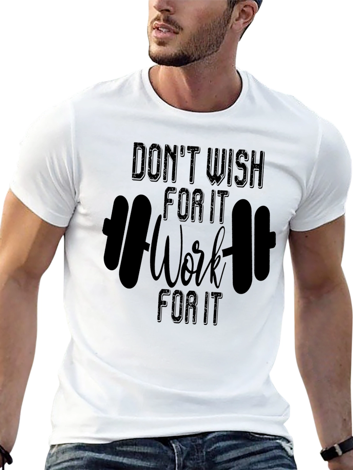 Camiseta Negra Motivacional Work For It