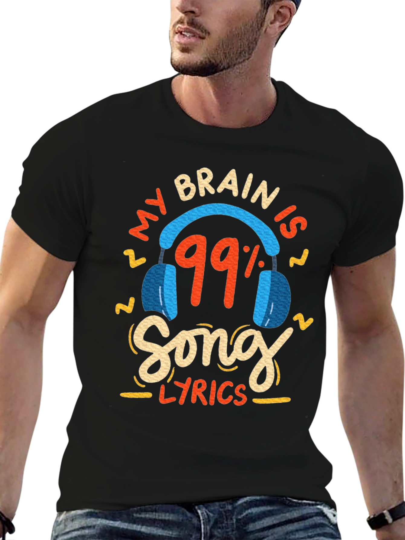 Camiseta Negra 99% Letras de Canciones