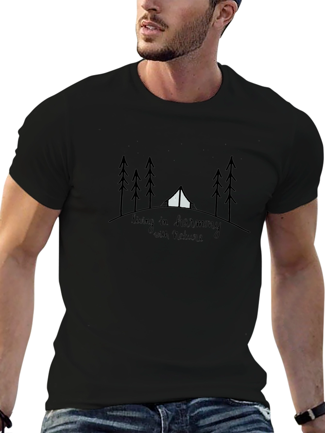Camiseta Negra Armonía Natural