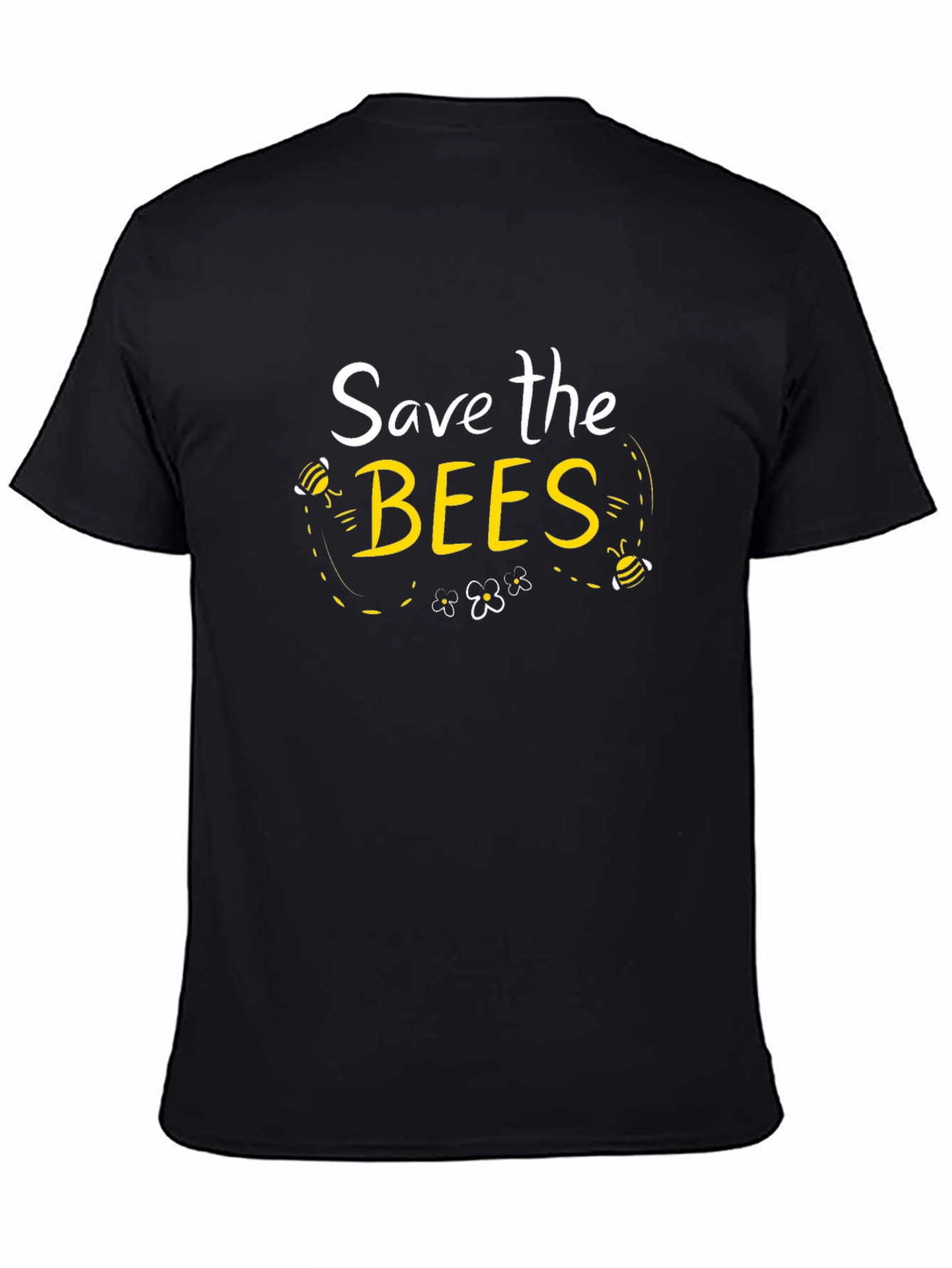 Camiseta Negra Save the Bees para Conciencia Ambiental