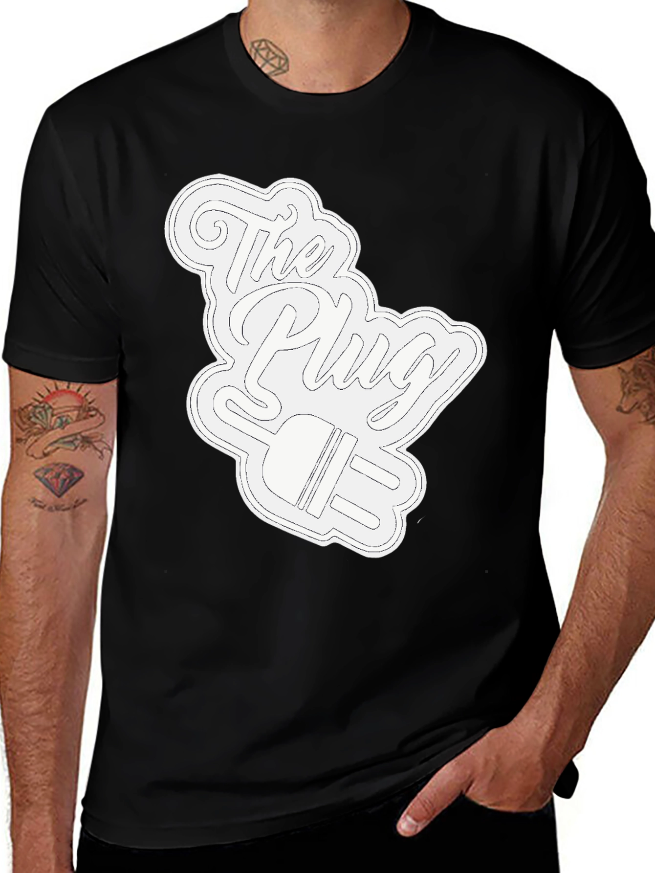 Camiseta Negra con Diseño The Plug