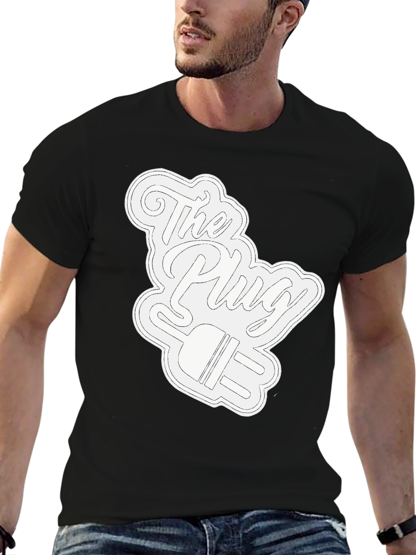 Camiseta Negra con Diseño The Plug