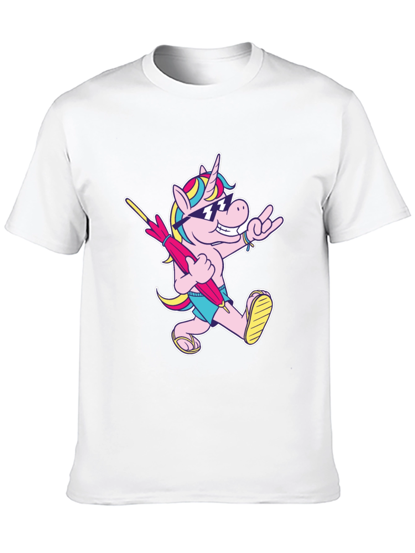 Camiseta Negra con Unicornio Playero Divertido