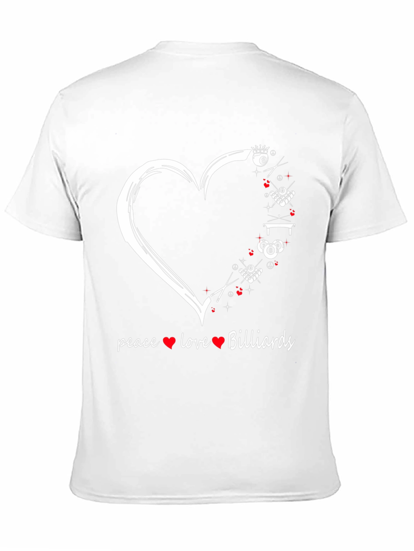 Camiseta Billar: Paz Amor y Juego