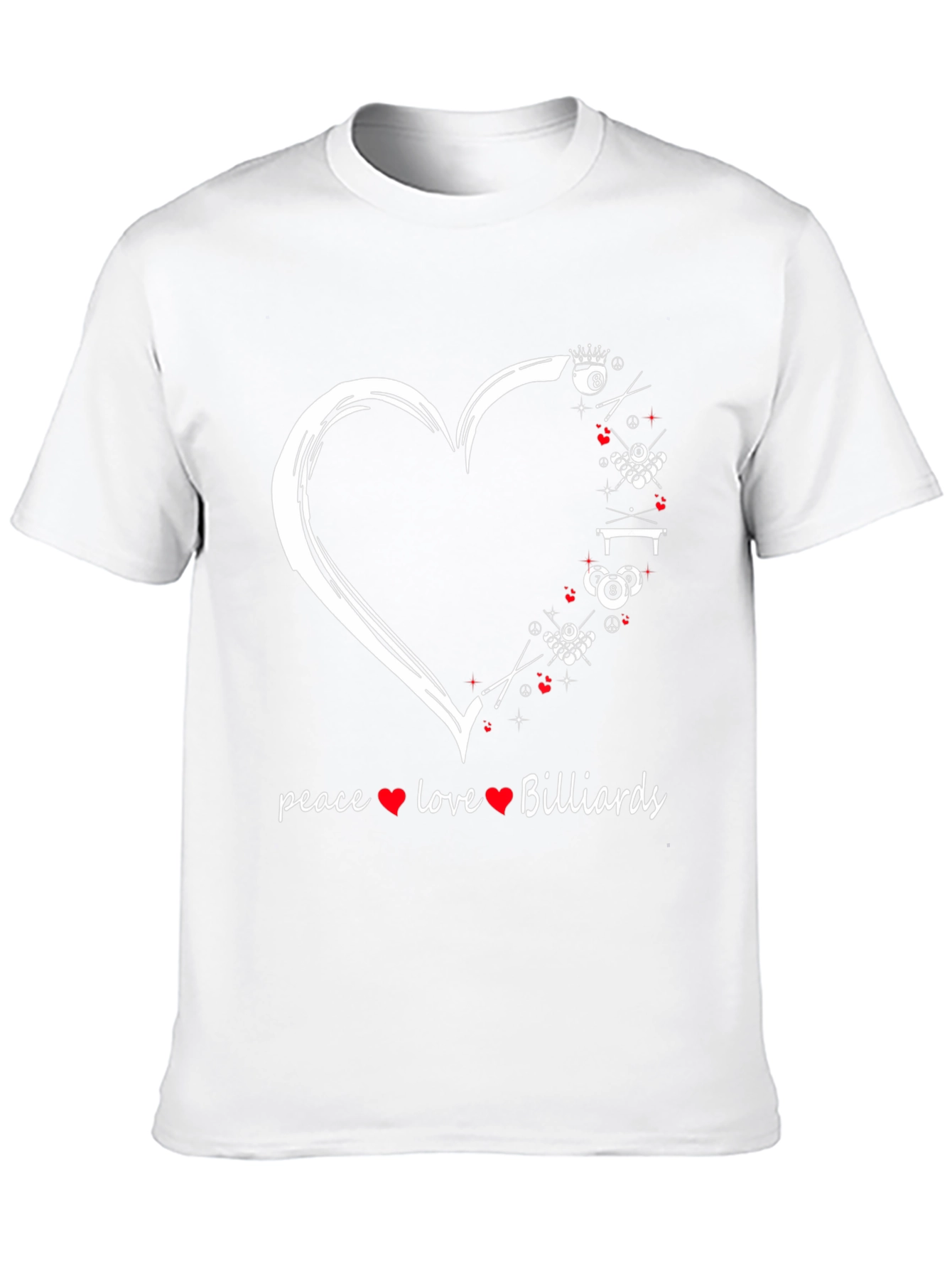 Camiseta Billar: Paz Amor y Juego