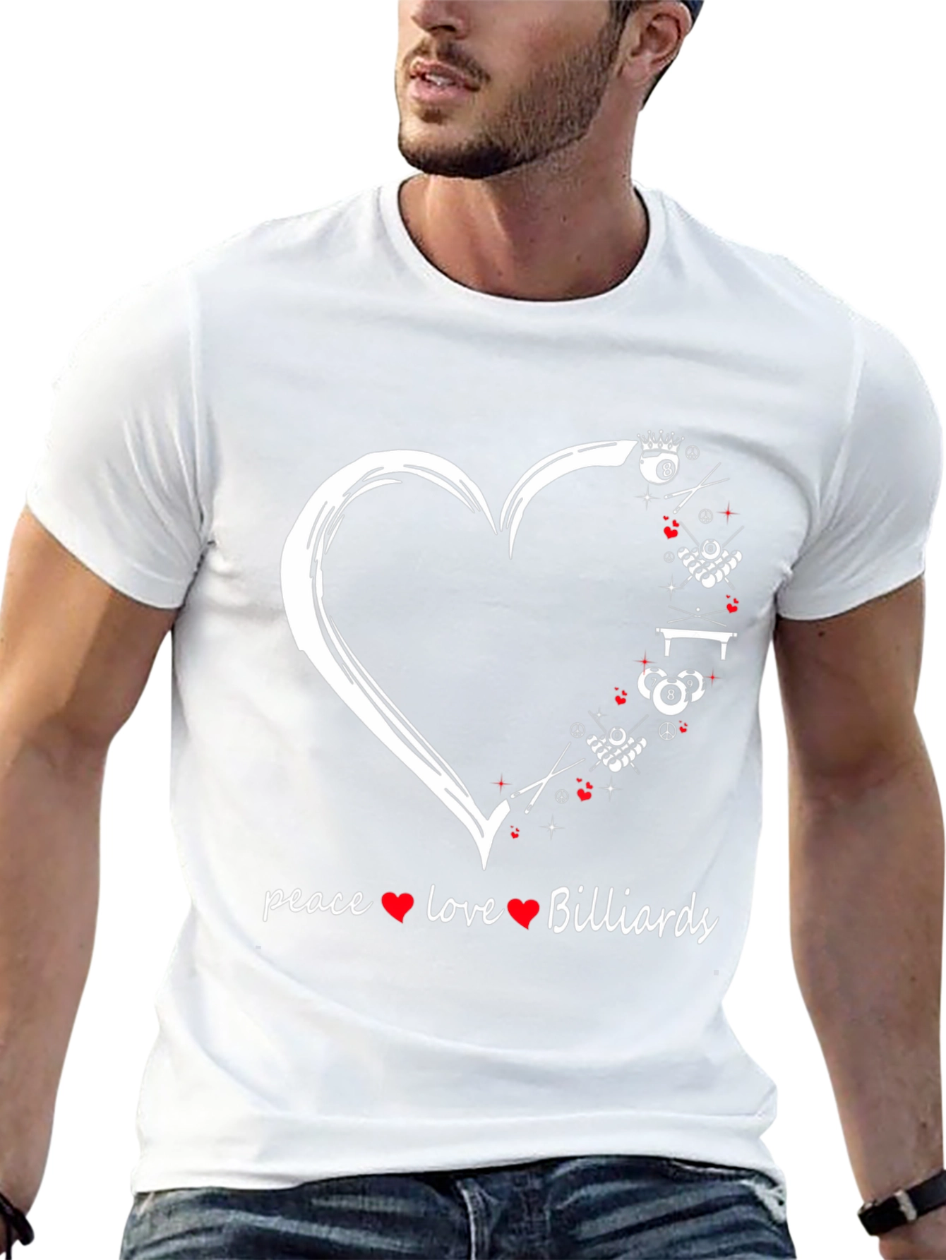 Camiseta Billar: Paz Amor y Juego