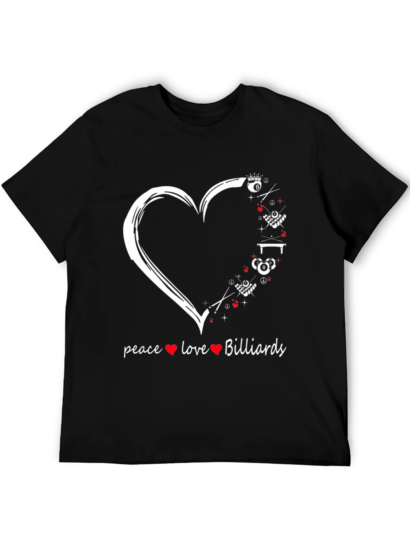 Camiseta Billar: Paz Amor y Juego