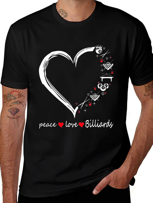 Camiseta Billar: Paz Amor y Juego