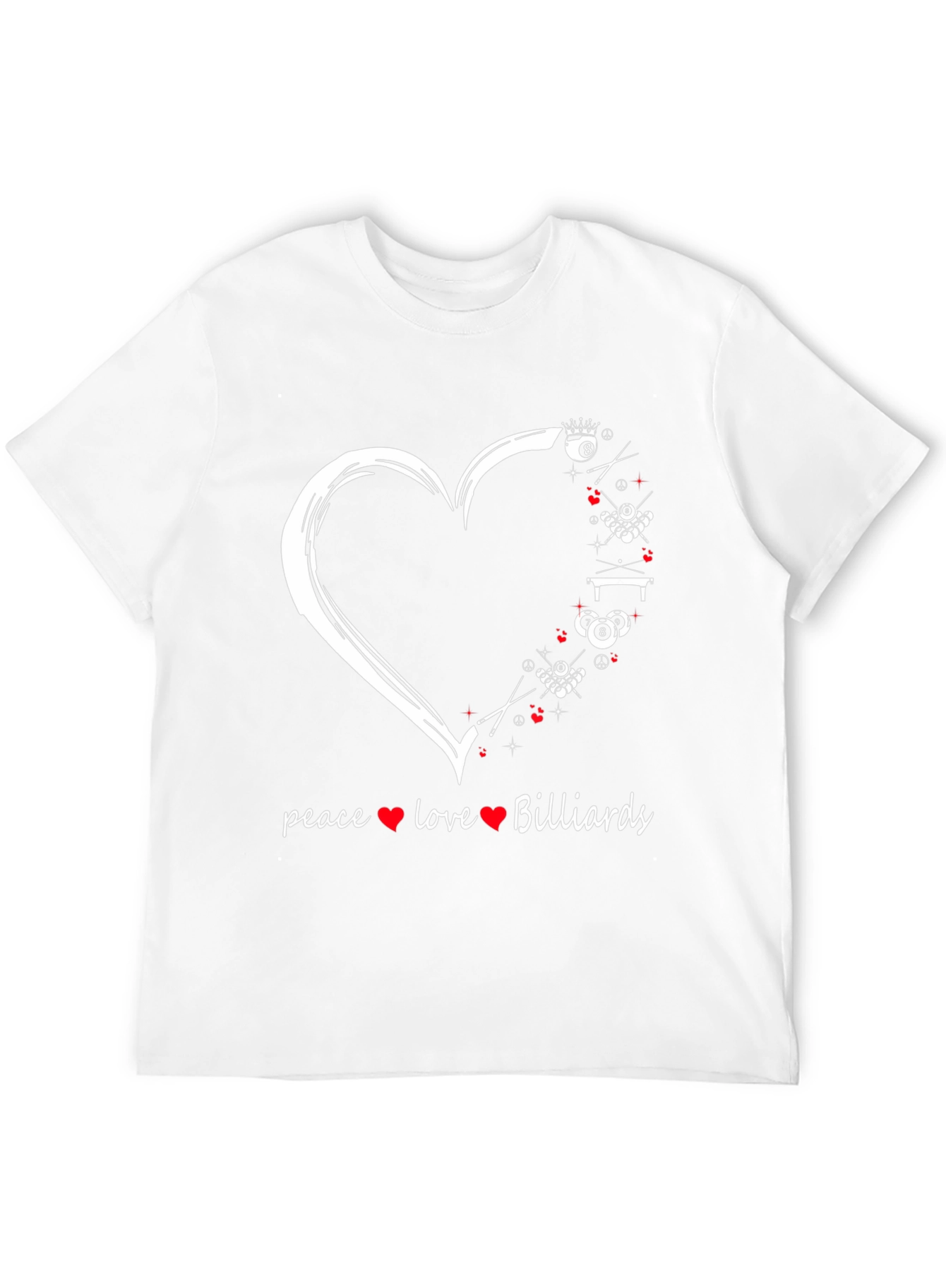 Camiseta Billar: Paz Amor y Juego