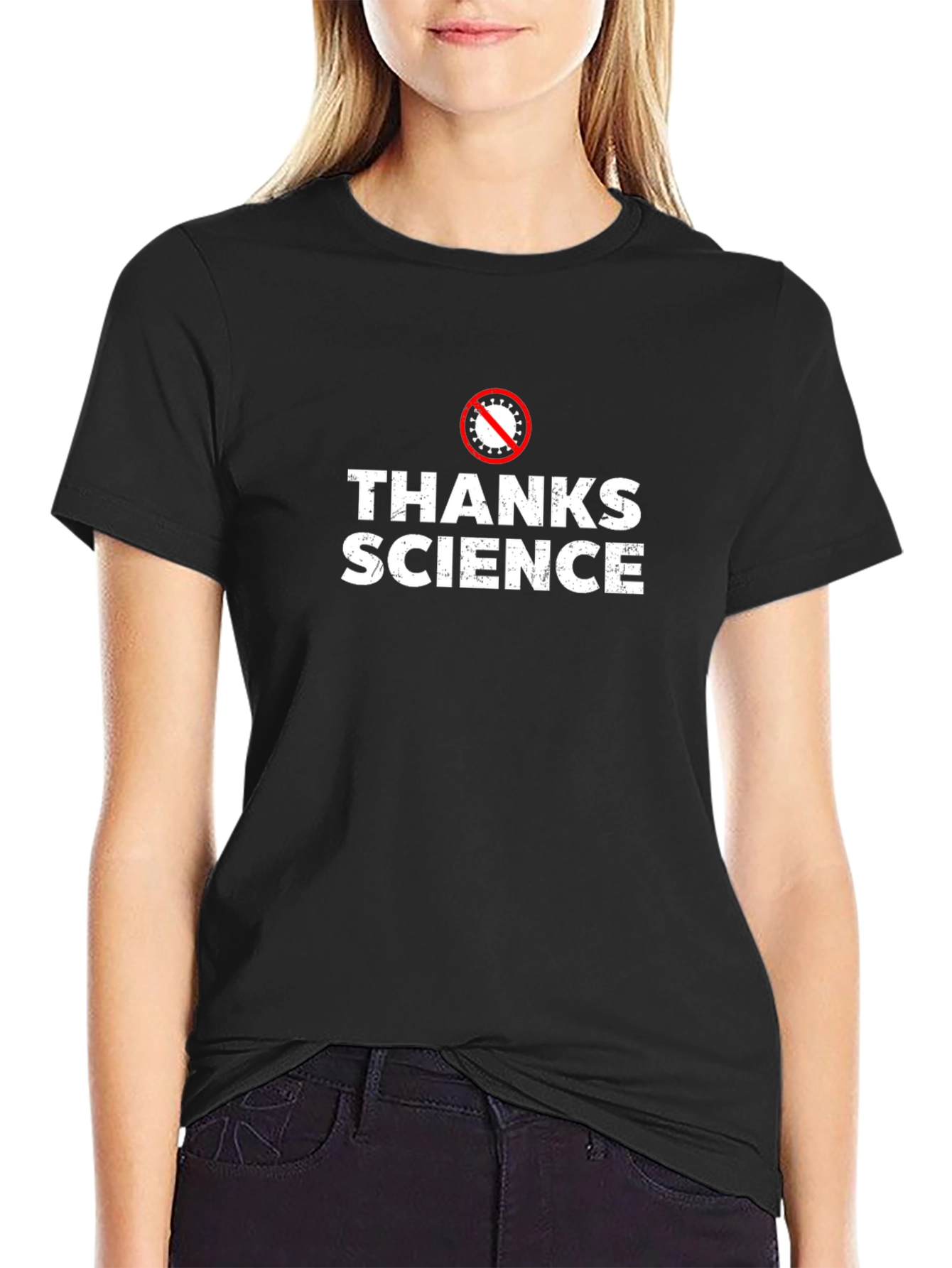 Camiseta Negra Gracias Ciencia - Estilo Casual