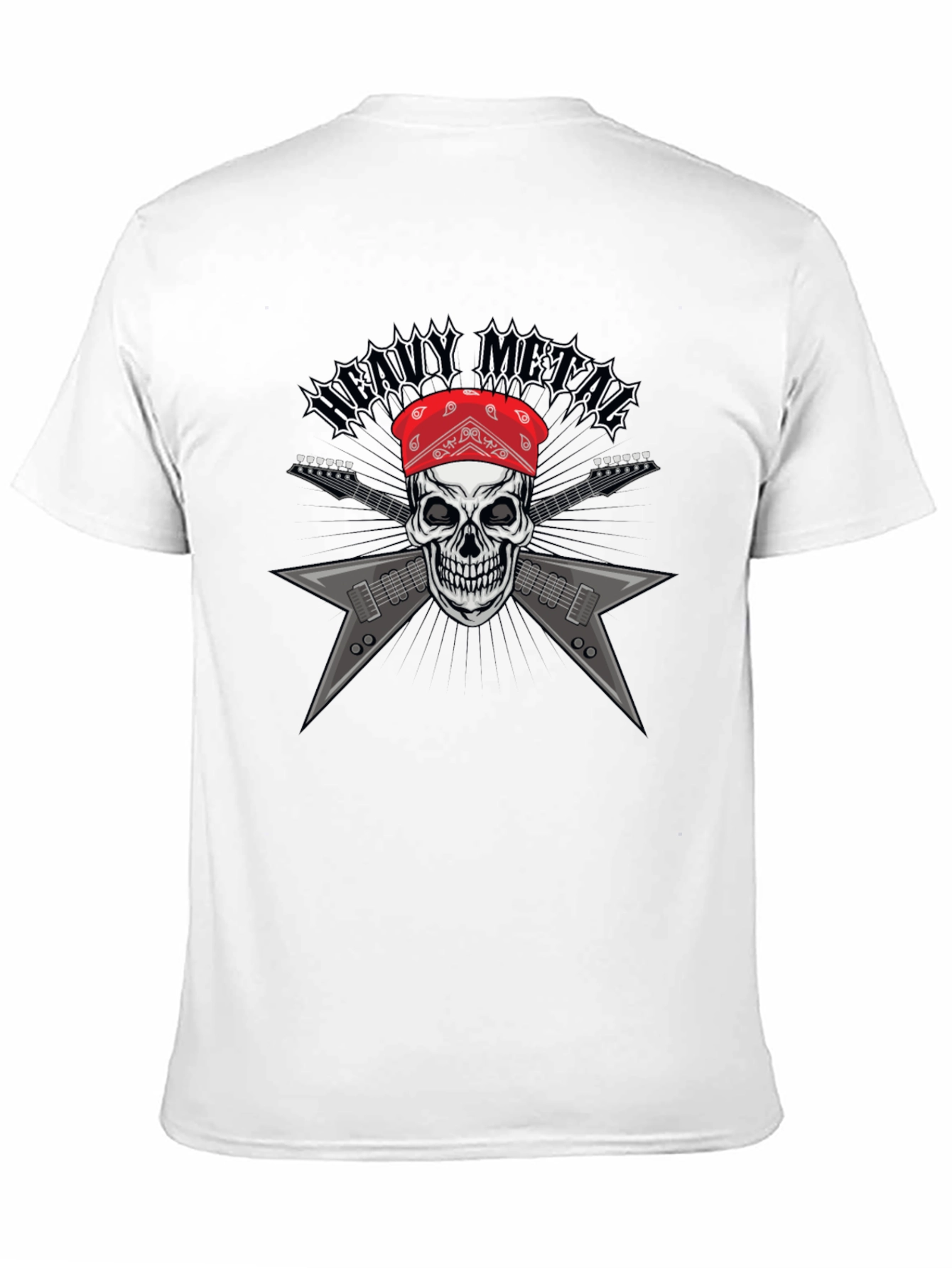 Camiseta Heavy Metal Calavera Guitarra