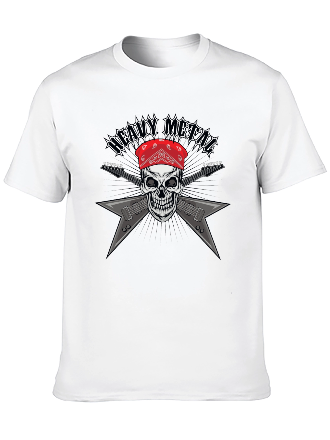 Camiseta Heavy Metal Calavera Guitarra