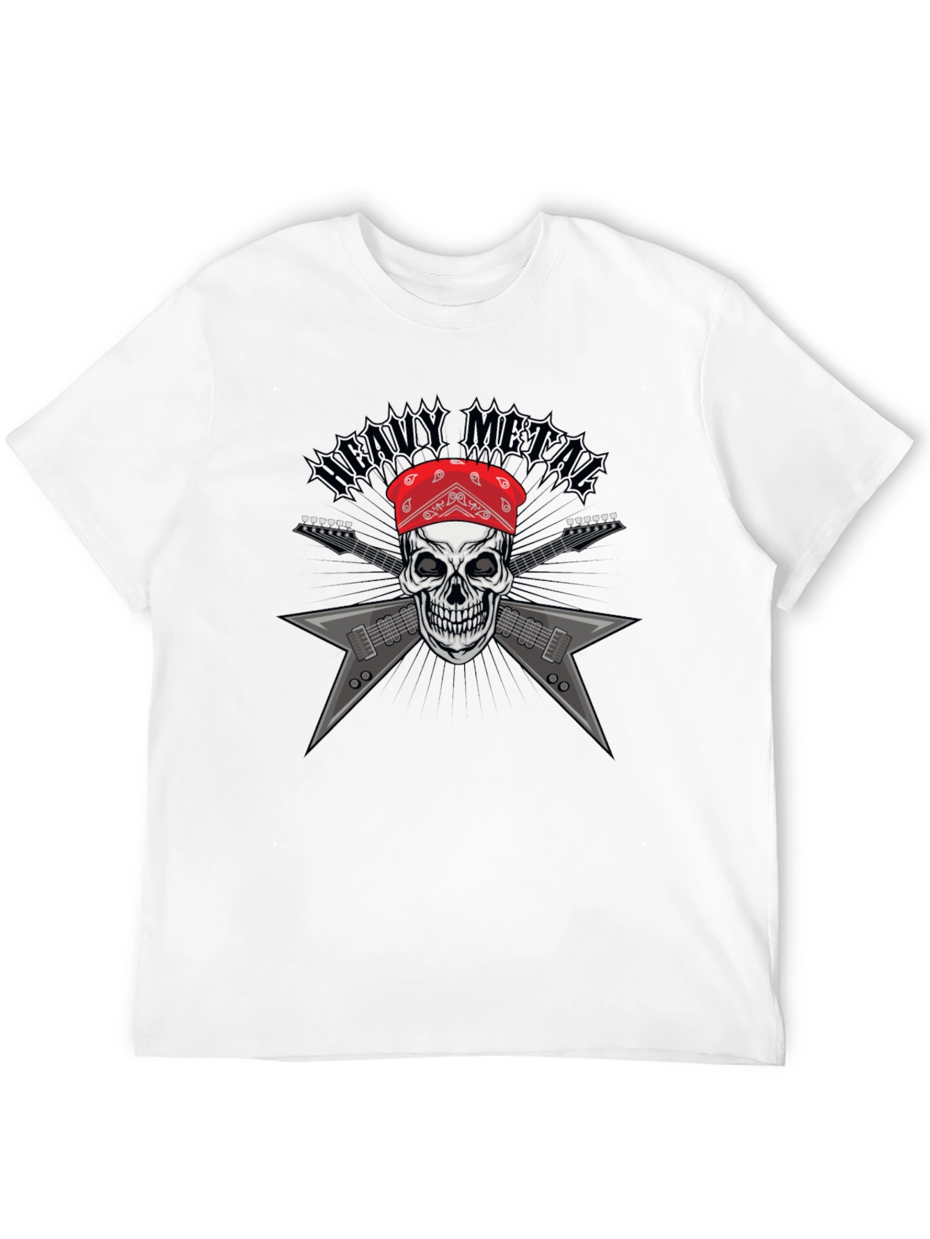 Camiseta Heavy Metal Calavera Guitarra