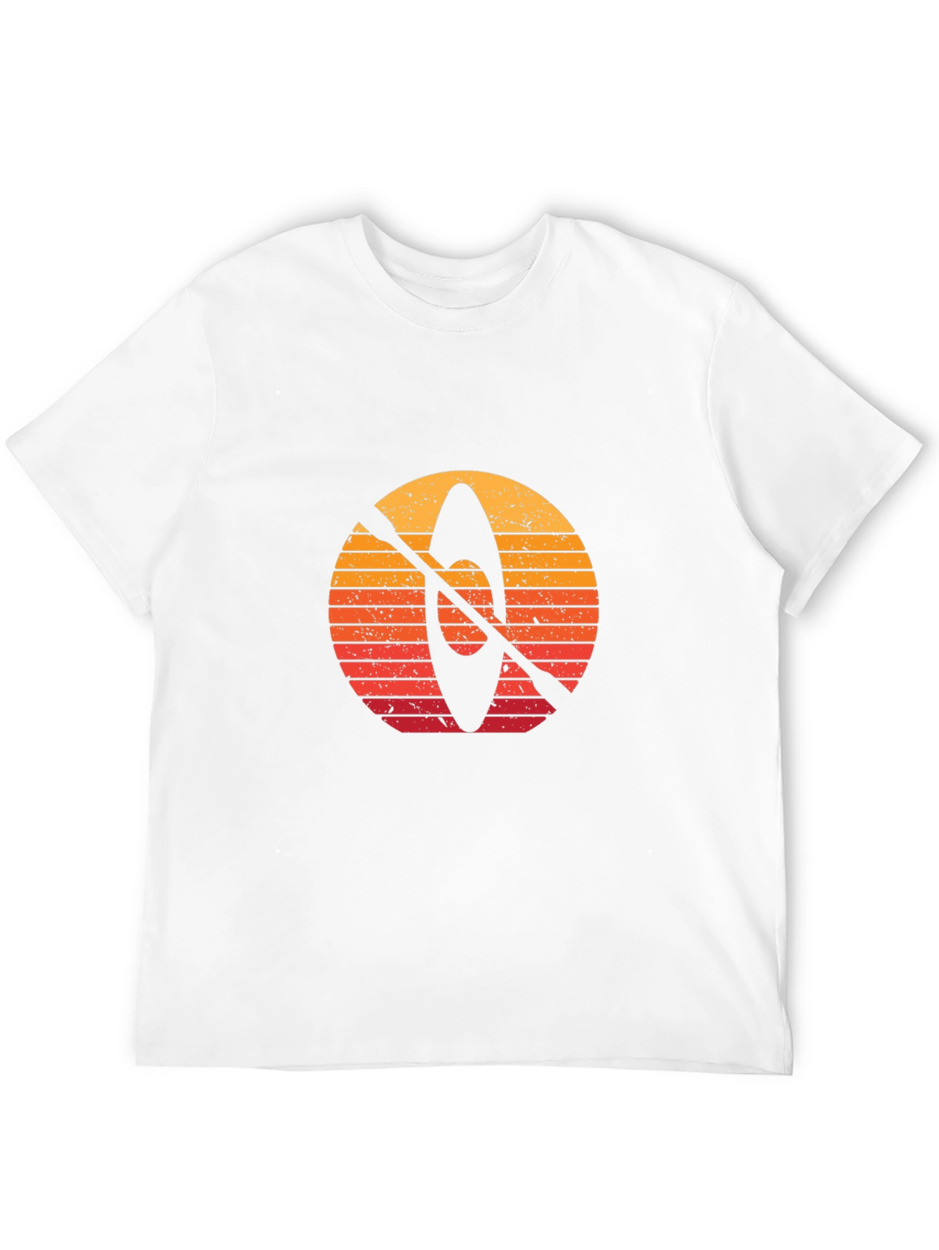 Camiseta Negra con Diseño de Kayak al Atardecer