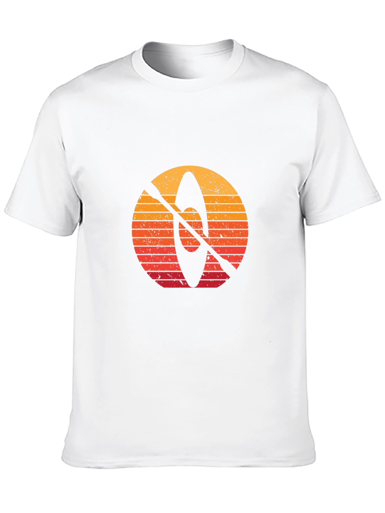 Camiseta Negra con Diseño de Kayak al Atardecer