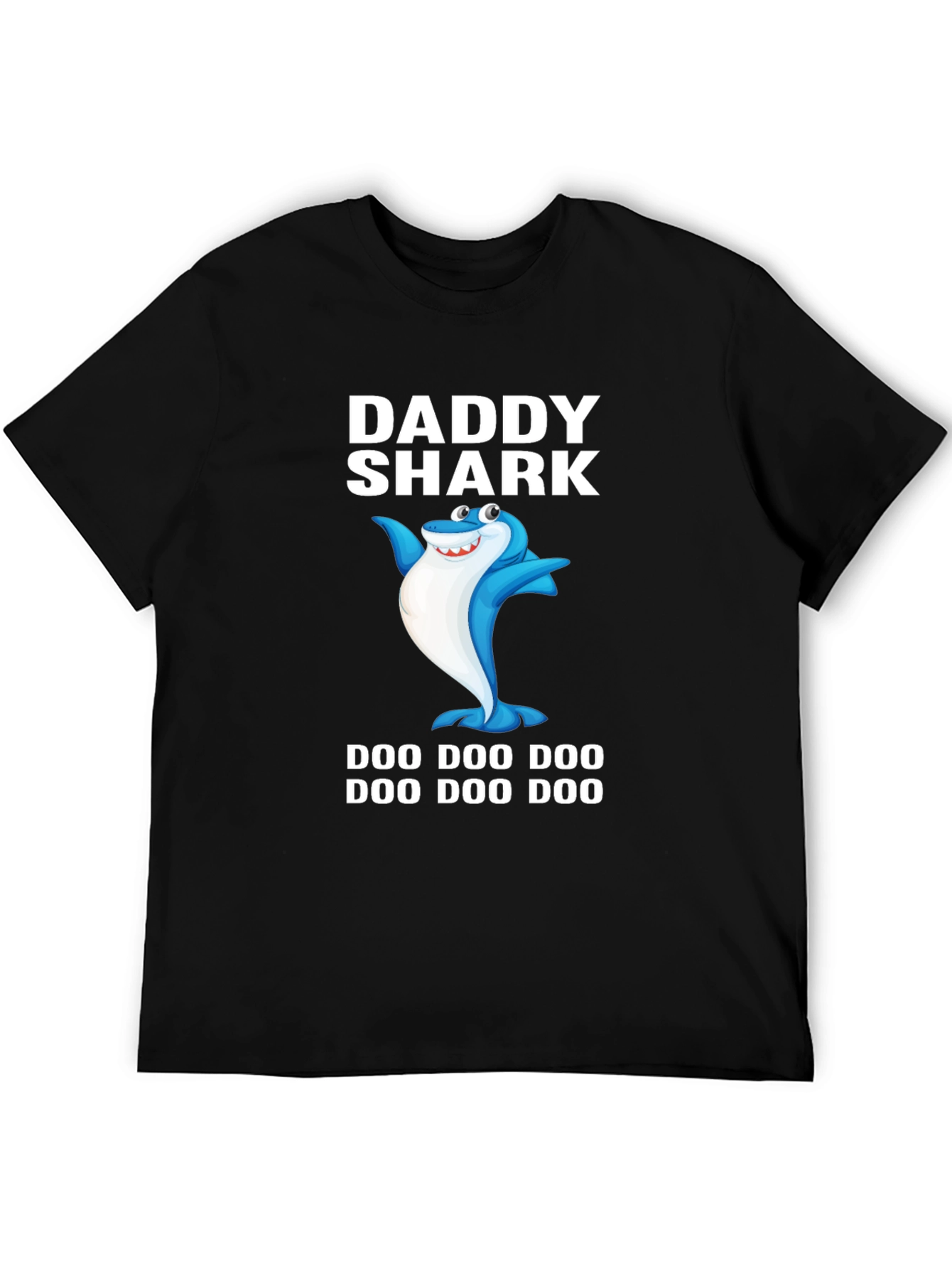 Camiseta Negra Daddy Shark para Papá