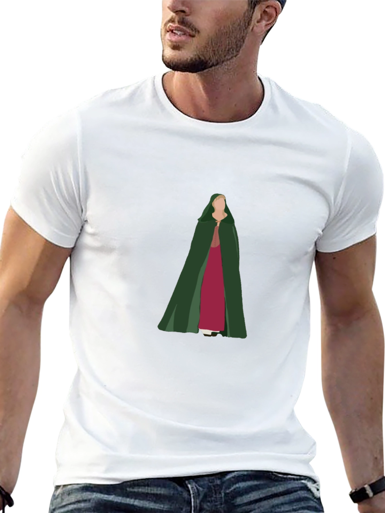 Camiseta Negra con Diseño de Princesa Medieval