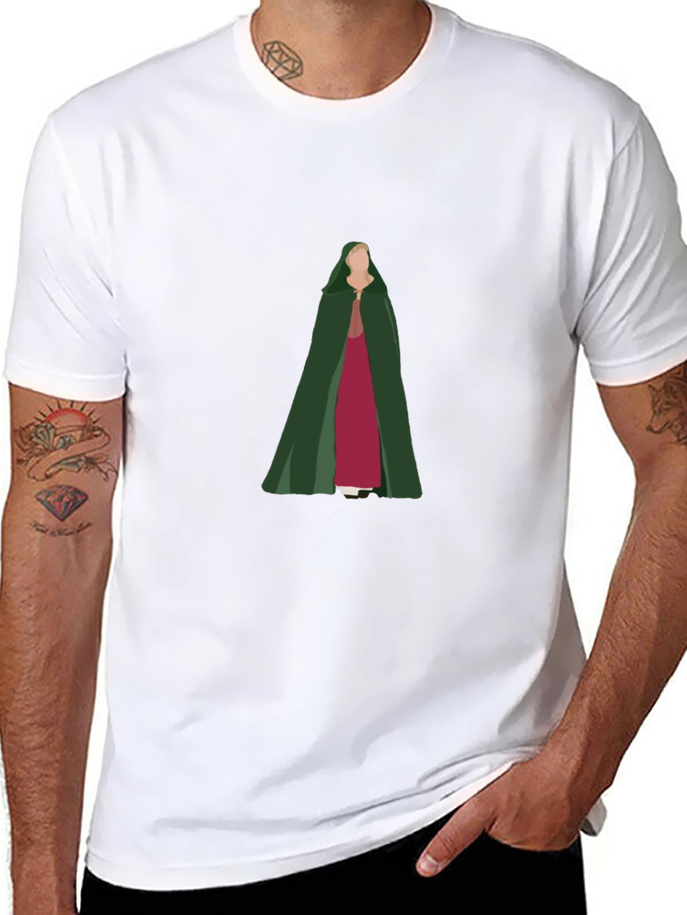 Camiseta Negra con Diseño de Princesa Medieval