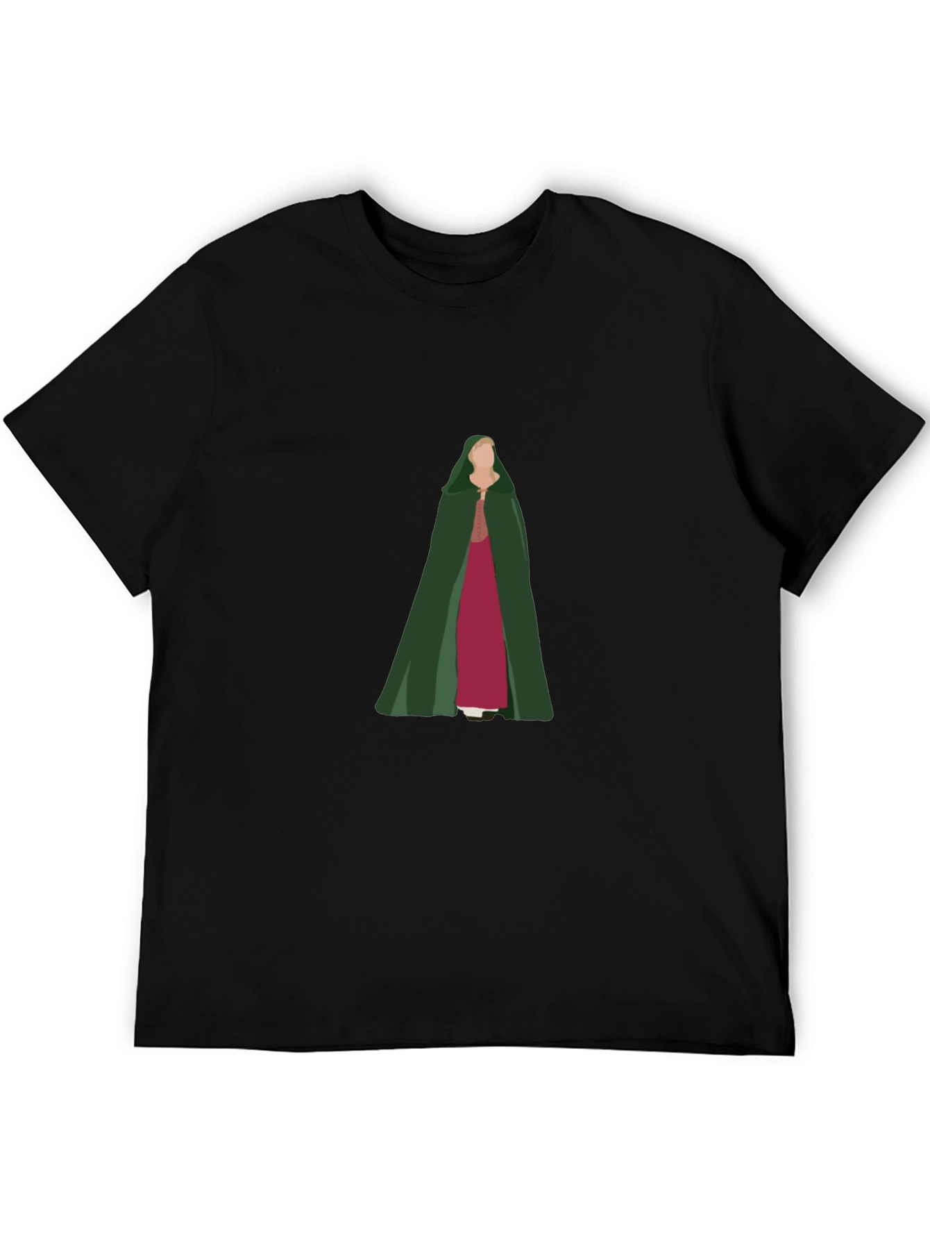 Camiseta Negra con Diseño de Princesa Medieval