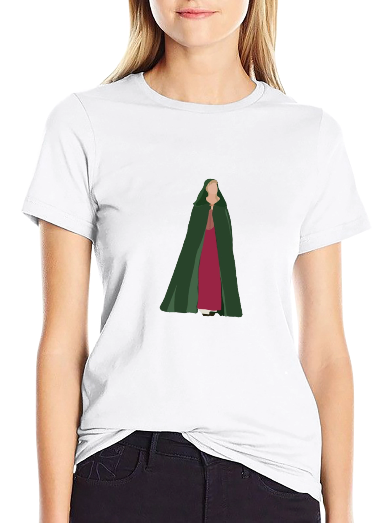 Camiseta Negra con Diseño de Princesa Medieval