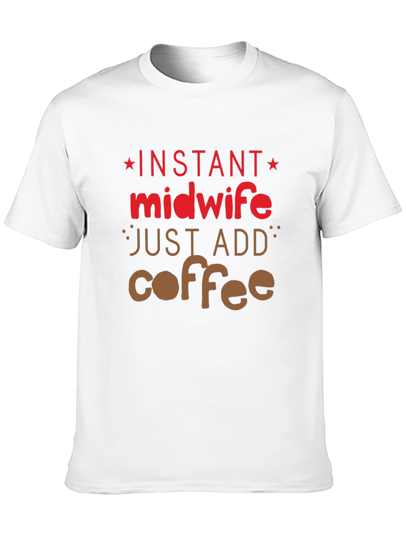 Camiseta Negra Instant Midwife Just Add Coffee
